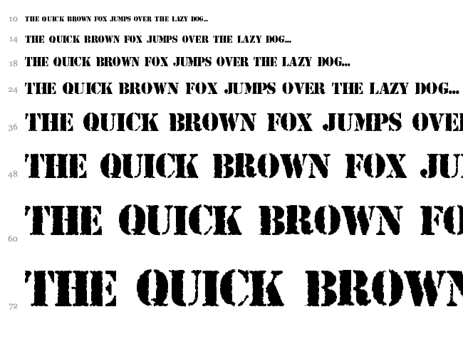 Army Rust font waterfall